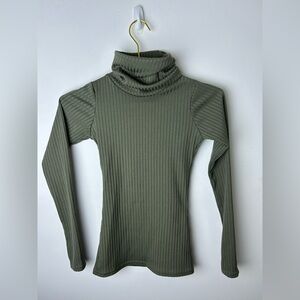 PrettyLittleThing Sage Ribbed Knit Top